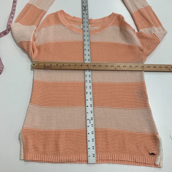 Levis Pullover Sweater Womens L Creamsicle Scoop Neck Ribbed Open Stitch Knit - Picture 7 of 13
